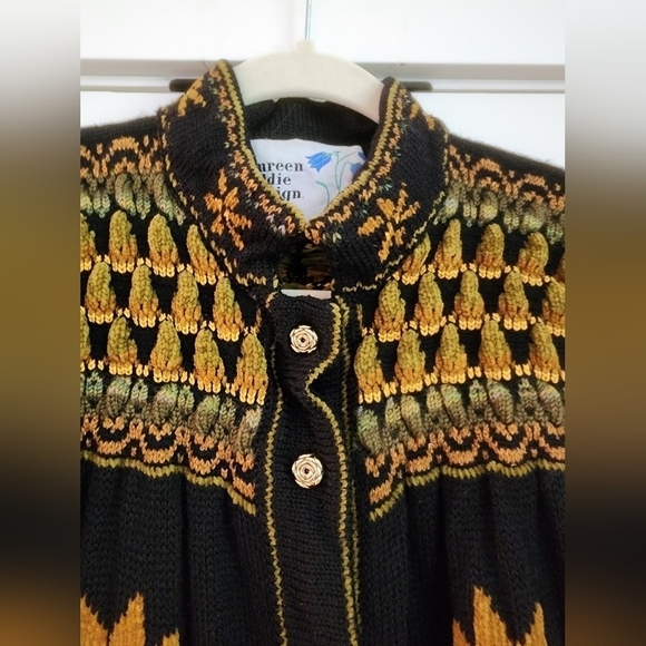 Vtg Maureen Goldie Designs 100% Pure Wool Sweater - Picture 3 of 12